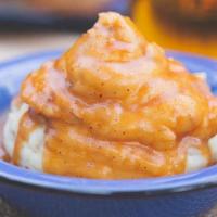 Mashed Potatoes & Gravy · mashed potatoes with brown gravy