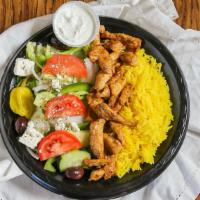Chicken Shawarma Dinner · Freshly chopped chicken breast, marinated in our secret blend of herbs and spices.  Grilled ...
