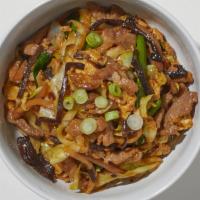 Mushu Pork · Shredded pork, cabbage, white onions, julienned wood ear mushroom, bamboo shoots, carrots, a...