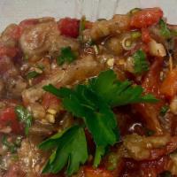 Armenian Bbq Veggie Salad · Roasted veggies with onions and cilantro.