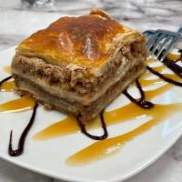Armenian Homemade Baklava · Puff pastry, walnuts, meringue, cinnamon and sugar.