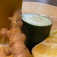 Golden Root Juice · Cucumber, pineapple, lemon and turmeric root.