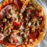 Meat Lovers · Meatball, sausage, ham, pepperoni, cheese.