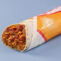 Soft Seasoned Beef Burrito · A home-style tortilla filled with seasoned beef, cheddar cheese, and enchilada sauce.