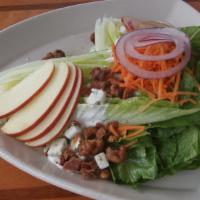 Knife & Fork Salad · Oregonzola crumbles, sliced apples, shaved red onion, carrot, candied walnuts, crispy bacon,...