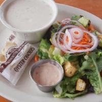 Clam Chowder And Salad Combination · Bowl of Ivar’s Famous Clam Chowder and Classic Caesar Salad
