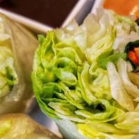 Fresh Roll · Finely chopped cool lettuce, carrot, cilantro and fresh mint wrapped in soft rice paper. Ser...
