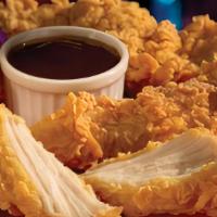 3 Hand-Dipped Chicken Tenderloin · Served with french fries and house honey mustard.
