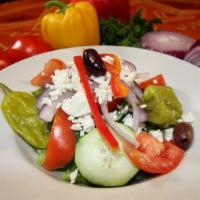 Small Dinner (Greek) Salad · Vegetarian, vegan without feta cheese.