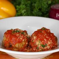 Meatballs · An incredibly tasty mixture of lean ground beef, Italian sausage, fresh herbs in marinara sa...