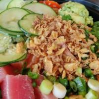 Three Poke Bowl - Byo · 3 Scoops of Poke, Choice of toppings, includes 2 Premium Topping