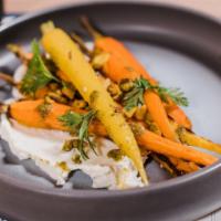 Charred Carrots · Pistachio pesto, goat cheese.

gluten free, vegetarian