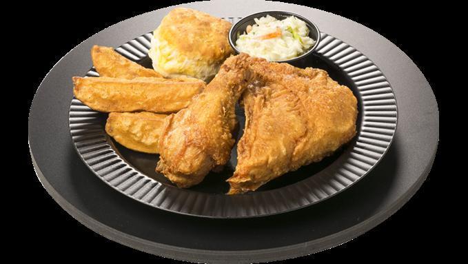 2 Piece Dinner · Includes 2 pieces of Crispy Ranch chicken and a biscuit plus your choice of side. For all white or all dark meat, select one of the chicken options. All white meat is an additional charge. We offer chicken covered in sauce for an additional charge at participating locations. Select from the optional sauces listed.