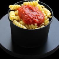 Pasta With Marinara Sauce - Family · Pasta with sweet marinara sauce. Choose Single (feeds 1-2) or Family (feeds 4-6)