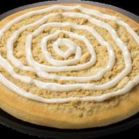 Cactus Bread - Medium · Dessert pizza with cinnamon sugar topping, streusel and icing.