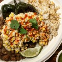 Viva Elotes · Gluten free. A blistered pasilla pepper stuffed with fresh roasted corn in a tangy lime crem...