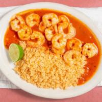 Camarones Del Golfo · Shrimp sautéed in delicious tomato sauce, flavored with tender onions, tomatoes, and bell pe...