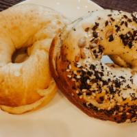 Bagels · Your choice of bagel toasted to perfection. Freshly baked at Bad Dog Bakery every day.