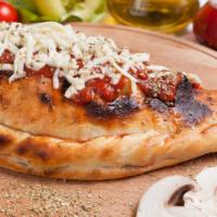 House Special Calzone · Pepperoni, mozzarella, beef and mushrooms stuffed and folded inside Pizza Dough. Served with...