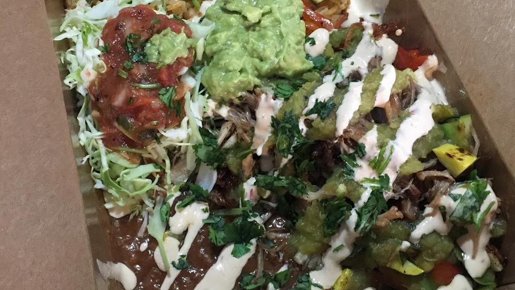 Burrito Bowl · Any of the burritos, served in a bowl, without tortilla.