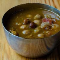 Chole · Spiced garbanzo bean stew.