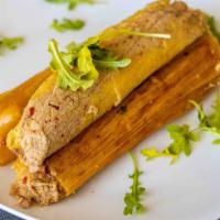 Chicken Tamales · Seasoned chicken tamales & choice of spices