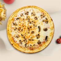 Vegan Shroom Of Doom Pizza · Mushroom lovers rejoice. Enjoy mushrooms on top of a pie with homemade tomato sauce and vega...