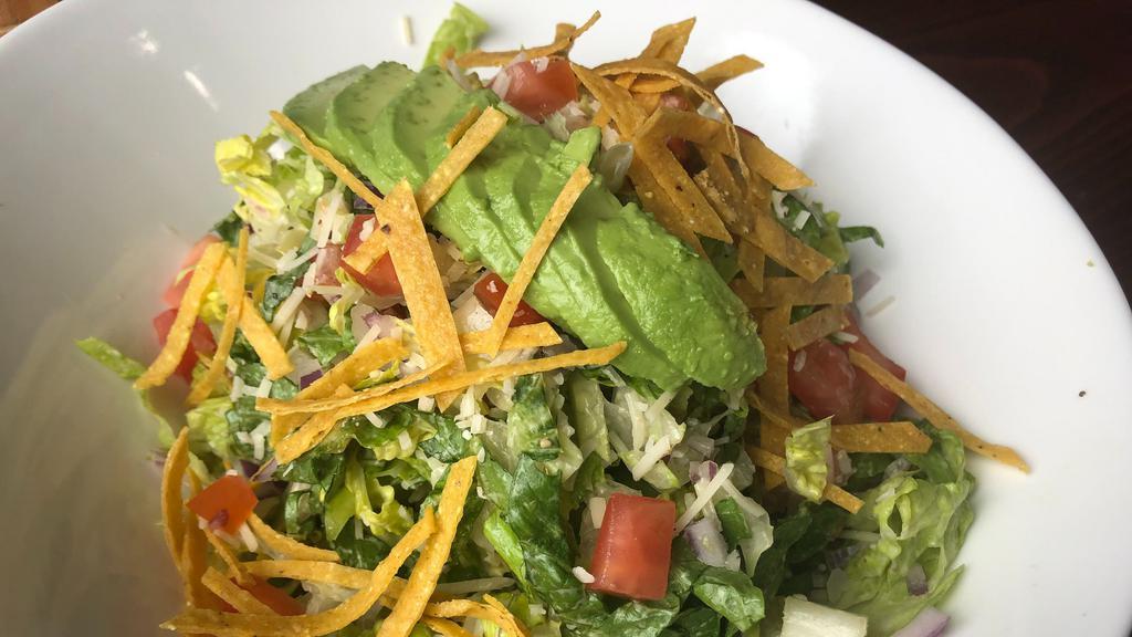 Off The Wall Caesar · Shredded romaine, parmesan cheese, red onions, diced tomatoes, avocado, tortilla strips and Caesar dressing. this salad comes with one protein choice please choose one from the list below. (no mix proteins please)