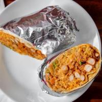 Al Pastor Burrito · Braised pork grilled on a flour tortilla, with Spanish rice, pinto beans, pico De gallo and ...