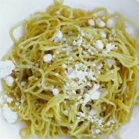 Noodles · Buttered long noodles, with cotija cheese