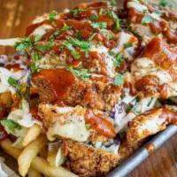 Loaded Tilikum Fries · PDX Truffle Fries, Topped with Tilikum Fried Chicken, Jamison BBQ Sauce, Creamy Slaw and Aio...