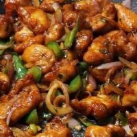 Chicken Mantra · Chicken tastefully marinated in Chefs special signature sauce and then tossed with chili, pe...