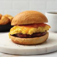 Sausage, Egg, And Cheese · A slightly sophisticated classic with River Bear breakfast sausage, scrambled eggs, and ched...