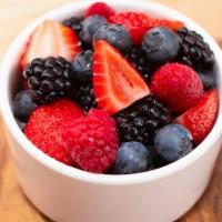 Side Mixed Berries · Sweet and healthy, this mix of fresh organic berries includes blueberries, strawberries, bla...