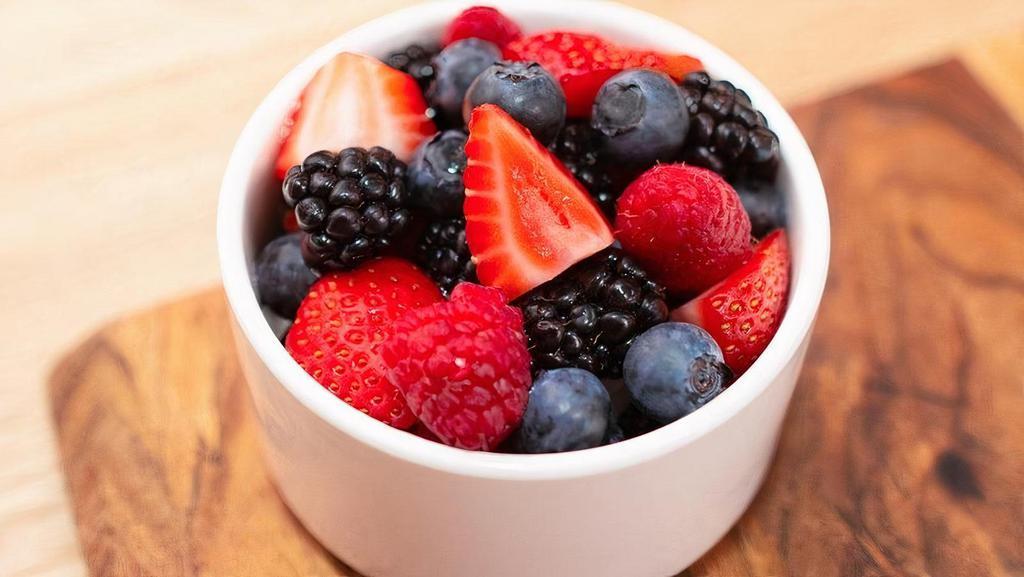 Side Mixed Berries · Sweet and healthy, this mix of fresh organic berries includes blueberries, strawberries, blackberries and raspberries