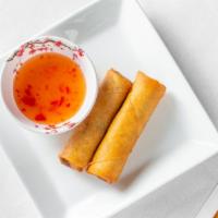 Egg Rolls (Cha Gio) 2 Pieces · Deep fried egg rolls with minced pork and veggie fillings. Served with mixed fish sauce.