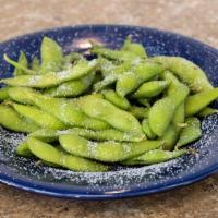 Edamame · Steamed soybean in pod.