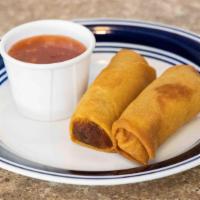 Vegetable Spring Roll (2 Pcs) · Cabbage, carrots, wrapped wheat flour.