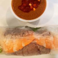 Spring Rolls (2) · steamed shrimps and brisket wrapped in rice paper with lettuce and rice noodles 
* served wi...