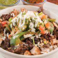 Mexican Bowl · Chicken, beef, carnitas or mixed, white rice, black beans, grilled vegetables, pico de gallo...