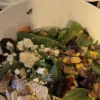 Citrus Chicken Salad · Spring Mix, Roasted Red Pepper, Corn Fresca, Aged Bleu Cheese.
