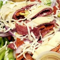 Antipasto Salad · House salad with salami, provolone, pepperoni.