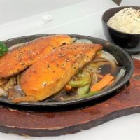 Salmon Teriyaki · served with miso soup and white rice