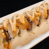Sunset Roll (8) · Spicy. Spicy crab meat, cucumber inside, and albacore on top with spicy mayo.
Thoroughly coo...