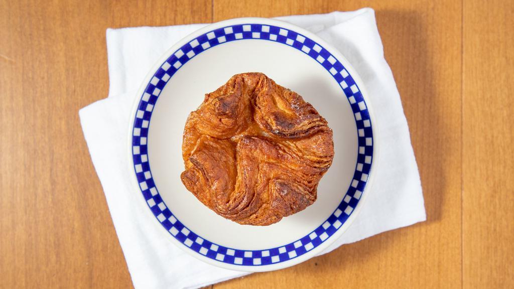 Kouign Amann · Menu & bakery items may contain or come into contact with WHEAT, EGGS, PEANUTS, TREE NUTS, MILK, & SOY