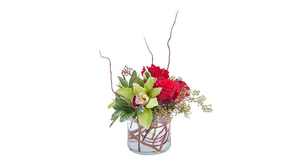 Simply Love · This simple and elegant combination of roses and orchids will show your love.