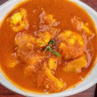 Aloo Gobi · Dairy free, vegan, gluten free. Cauliflower and potato cooked with fresh tomato and curry sa...