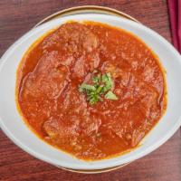 Chicken Vindaloo · Gluten free. Boneless chicken and potatoes cooked in onion and tomato based spicy vinegary s...