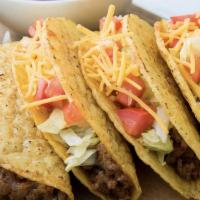 1 Hard Shell Taco · Home Made Hard Shell with your choice of Meat, topped with Cheese, Lettuce and Tomato