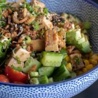 Poke Tofu Bowl (Vegan) · Our brined and smoked Tofu cubed and marinated as 'poke'. Served over chilled ramen noodles ...
